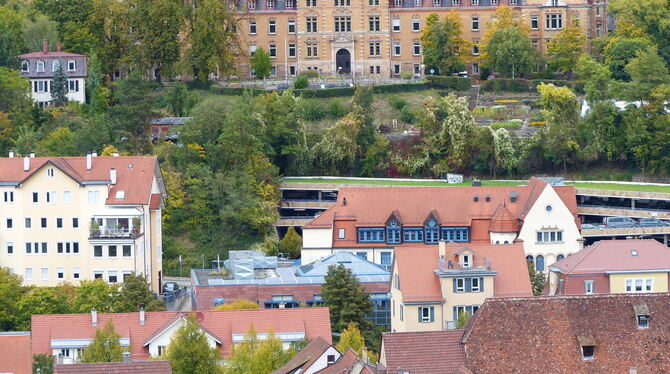 Oberhalb der Altstadt: Die »Klinik für Gemüts- und Nervenkranke« von Schloss Hohentübingen aus gesehen.Foto: Weber