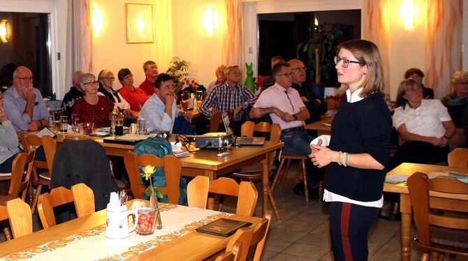 Corinna Vogt von der Klimaschutzagentur im Landkreis Reutlingen referierte über aktuelle Zahlen beim Energieverbrauch und die Vi