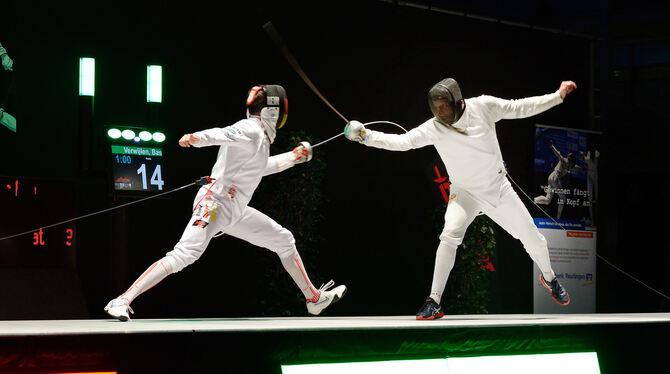 Bas Verwijlen (rechts) ließ im Halbfinale Stephan Rein bei dessen Heim-Turnier keine Chance.Foto: Pieth Bas Verwijlen (rechts) ließ im Halbfinale Stephan Rein bei dessen Heim-Turnier keine Chance.Foto: Pieth