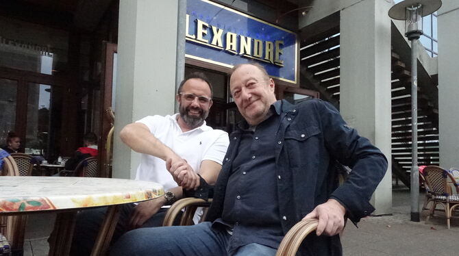 Uwe Grauer (links) und Ralf Mädler sind seit Jahren geschäftlich und freundschaftlich verbunden. Beide Reutlinger Gastronomen sc