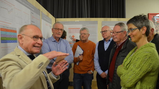 Beim Bürgerinformationsabend zu den Ergebnissen des ISEK-Prozesses diskutierten etliche Bürger mit den Fachplanern, hier mit Pro