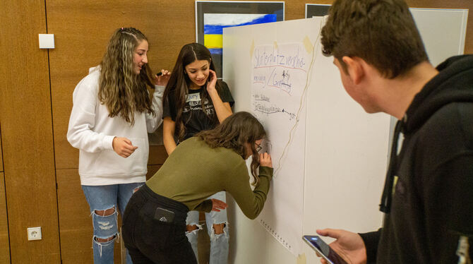 Mit Eifer dabei: Jugendliche beim ersten derartigen Forum im Ort. FOTO: BÖHM