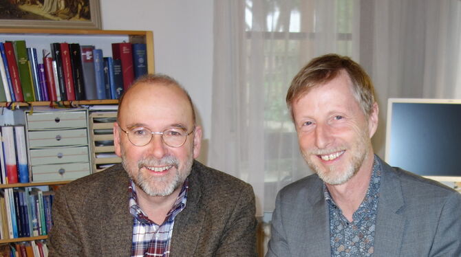 Frieder Leube und Johannes Eißler (von links) kandidieren im Kirchenbezirk Reutlingen für den Gesprächskreis "Evangelium und Kir