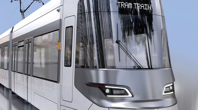Ein Tram Train in der  Neutralversion: Das  Fahrzeugdesign stammt von der Kirchentellinsfurter  Firma Tricon.  FOTO: VERBAND