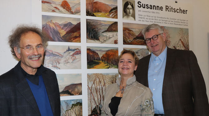 Wolf Ritscher (links) hat gemeinsam mit Vero und Hannes Bobke die Ausstellung "Die Malerin Susanne Ritscher und ihre Schwestern