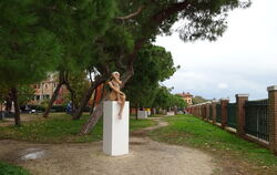 Skulptur von Carole A. Feuerman, ausgestellt in Venedig.  FOTO: LISKE