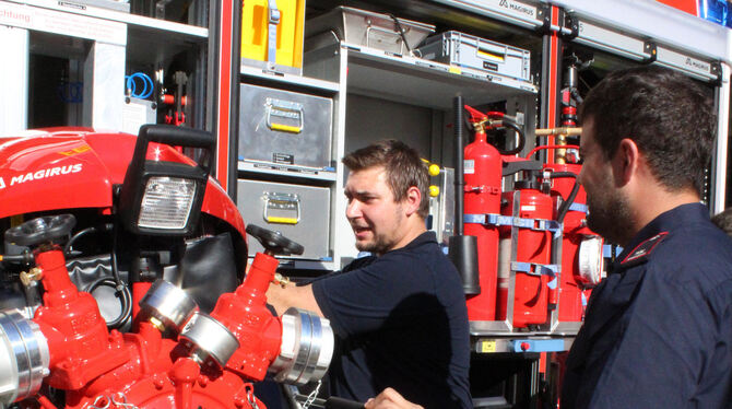 Eine der Aufgaben der Gemeinde: die Feuerwehr. Die Abteilung Ödenwaldstetten hat in diesem Jahr ein neues Fahrzeug erhalten.  FO