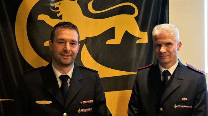 Der neue Nehrener Kommandant Florian Michels (links) und sein Stellvertreter Ralf Nübel