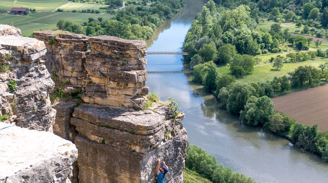Abenteuer vor der Haustür: Klettern im Besigheimer Felsengarten.  FOTO: TMBW