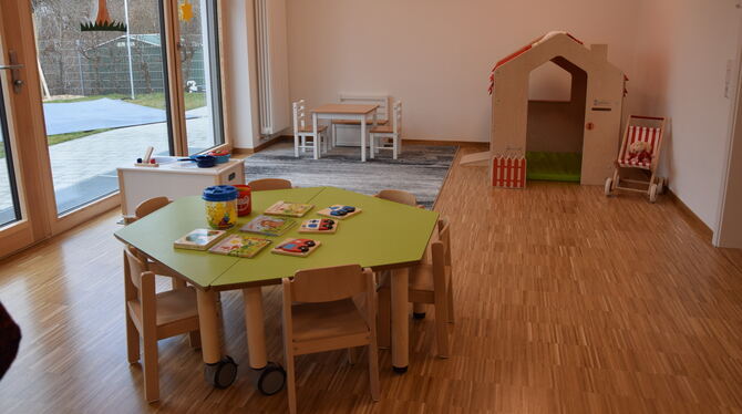 Der Platz ist für die zehn Kinder der Gruppe sehr großzügig.