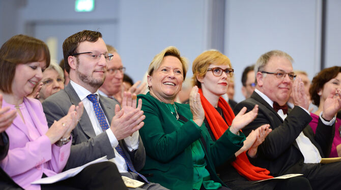 Kultusministerin Susanne Eisenmann (Mitte, in Grün) war Gastrednerin beim Neujahrsempfang der CDU. Ganz links die Stadtverbandsv