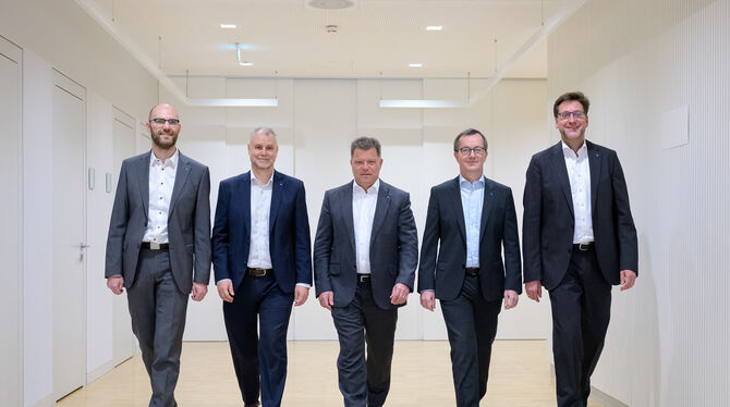 Die neue Erbe-Geschäftsleitung von links: Helmut Scherer (CTO), Marcus Felstead (CMO), Christian Erbe (CEO), Daniel Zimmermann (