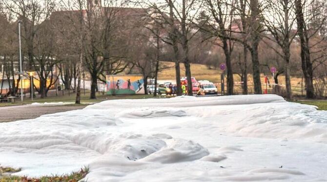 Schaumteppich aus Kanalisation Schaumteppich aus Kanalisation