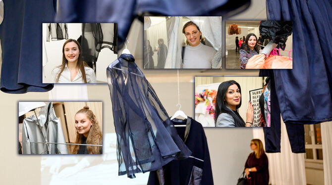 Mode-Designerinnen präsentierten ihre Kollektionen in den Wandel-Hallen des Reutlinger Kunstmuseums. Fotokollage: Trinkhaus Mode-Designerinnen präsentierten ihre Kollektionen in den Wandel-Hallen des Reutlinger Kunstmuseums. Fotokollage: Trinkhaus