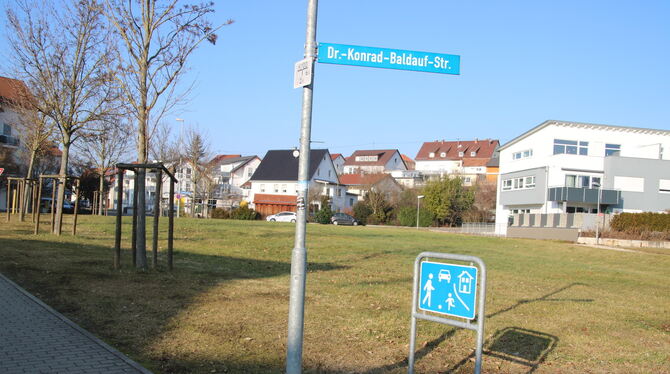 Hier soll gebaut werden: Auf dem Balddauf-Gelände wünscht sich die Gemeinde Riederich eine Arztpraxis. FOTO: OECHSNER
