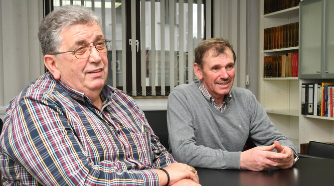 Eile-Präsident Klaus Biener (links) und Karlheinz Jedele beim GEA-Gespräch. FOTO: MEYER