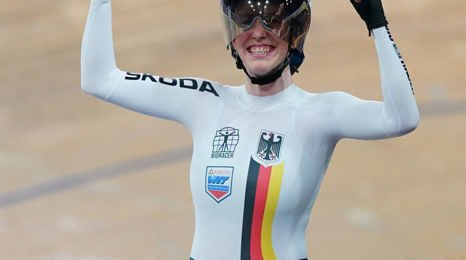 Hat ihr Ziel bei der Bahnrad-WM mit zwei Medaillen erreicht : Franziska Brauße aus Eningen. FOTO: WITTERS