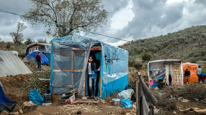Schreckliche Verhältnisse herrschen inner- und außerhalb des Lagers Moria auf der griechischen Insel Lesbos.  FOTO: DPA