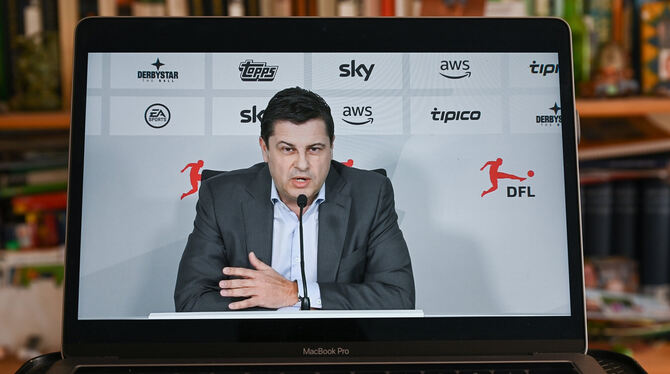 Gefragter Mann auch in Videokonferenzen: Christian Seifert, Geschäftsführer der Deutschen Fußball Liga. FOTO: DPA