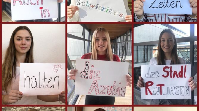 Azubis der Stadt Reutlingen mit einer klaren Botschaft.