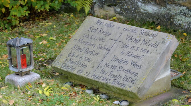 Auf Talheims Friedhof liegt das Grab von vier deutschen Soldaten, die gefallen waren, als sie den Durchmarsch der Franzosen auf