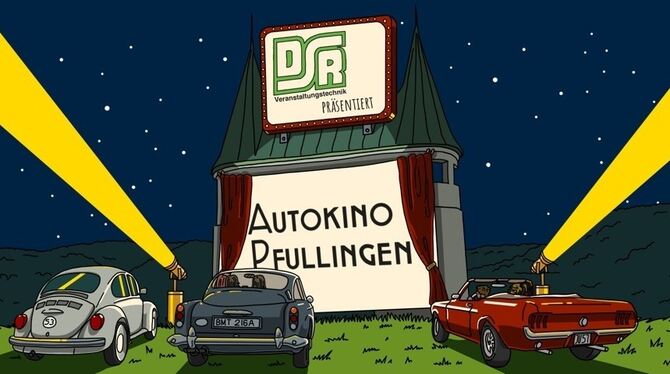 Das Logo für das Erlebnis-Autokino Pfullingen vermittel das Flair vergangener Autokino-Zeiten. Grafik: DSR