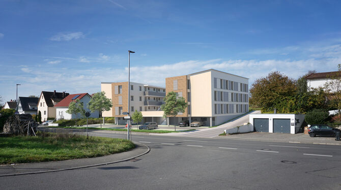 So wünscht sich der Gomaringer Gemeinderat die geplanten Gebäude der Kreisbau in der Hechinger Straße. Ob die Holzfassaden verwi