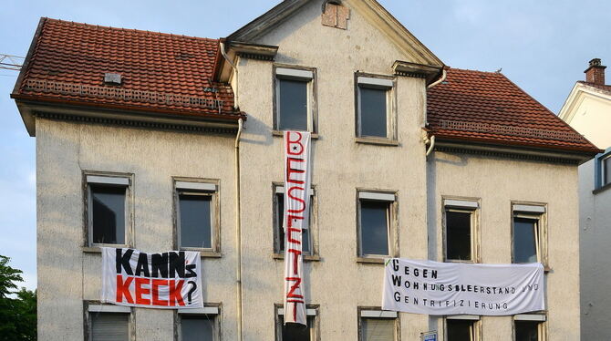 Für Aufsehen und Diskussionen über Reutlingens Wohnraumpolitik sorgte im Mai 2019 die Besetzung des leer stehenden GWG-Hauses in