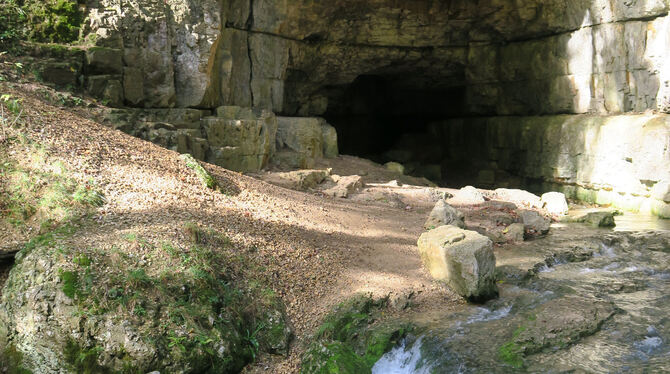 Dies ist der Eingang zur Falkensteiner Höhle in Grabenstetten. Doch die Welt der Tropfsteine ist Höhlengängern aktuell noch verb