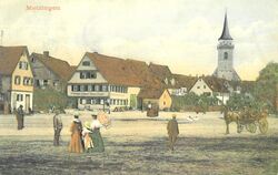 Diese historische Postkarte zeigt den Metzinger Lindenplatz. FOTO: STADTARCHIV