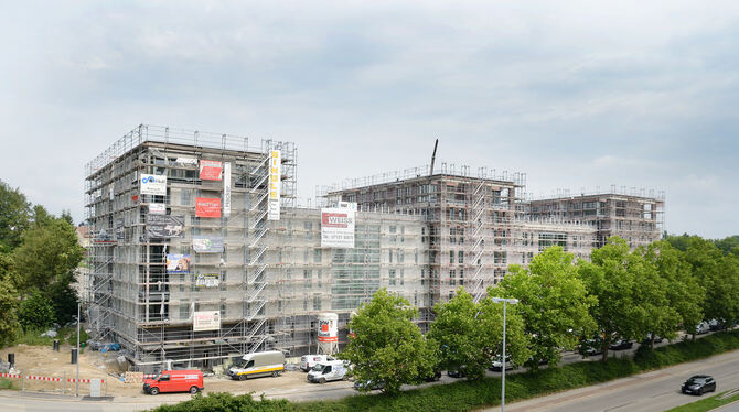 Größtes Baugebiet in der Kernstadt: In »Blue Village« entlang der Stadtautobahn (unten rechts) entstehen 1000 Wohnungen. Foto: P