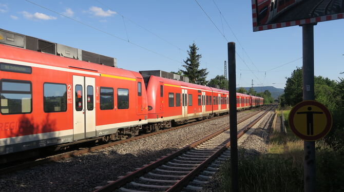 Kein Halt in Bempflingen. Dieser Zug der Baureihe 425 von Abellio fährt durch. FOTO: KLEIN