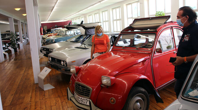 Citroën 2CV alias »Ente«: Im Engstinger Automuseum sind kultige Kleinwagen zu sehen.  FOTO: LEIPPERT