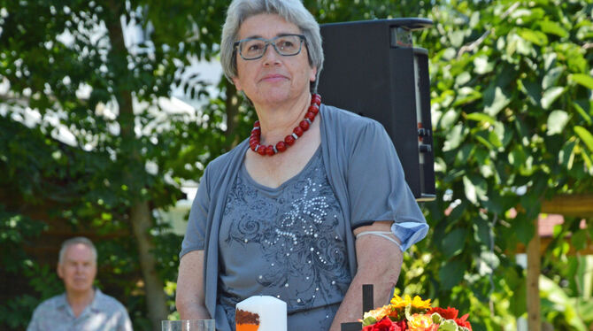 »Die Atmosphäre im Freien war wunderschön«, sagt Ingrid Schaar über den Gottesdienst im Park am Türmle, bei dem sie die Brenz-Me