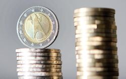 Euro-Münzen sind gestapelt