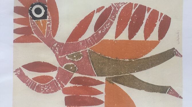 Der Förderverein Eninger Kunstwege möchte eine Replik des Werks »Der Feuervogel« an der Station 7 des Eninger HAP-Grieshaber-Weg