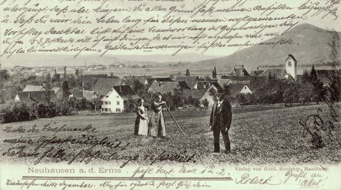 Neuhausen im Jahr 1904: Die Karte ging an Oberpostassistent Ernst Weiblen. FOTO: STADT