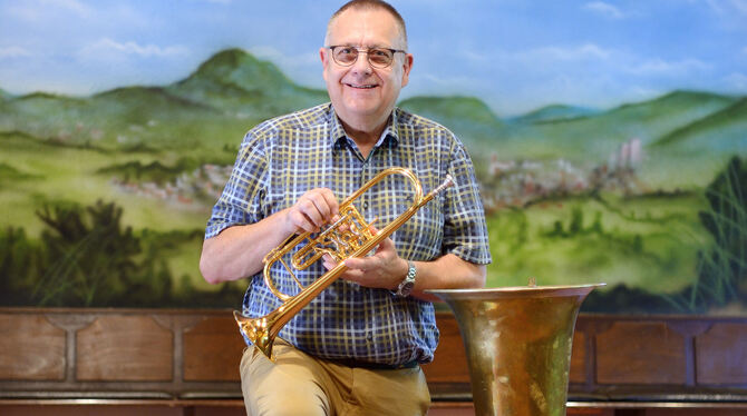 Michael Wödl hat mit neun Jahren gelernt, Trompete zu spielen. Von Kindheit an ist er der Stadtkapelle Pfullingen verbunden, sp