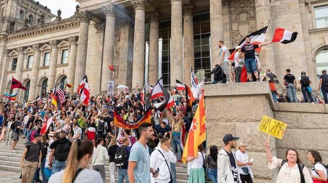Protest am Reichstagsgebäude