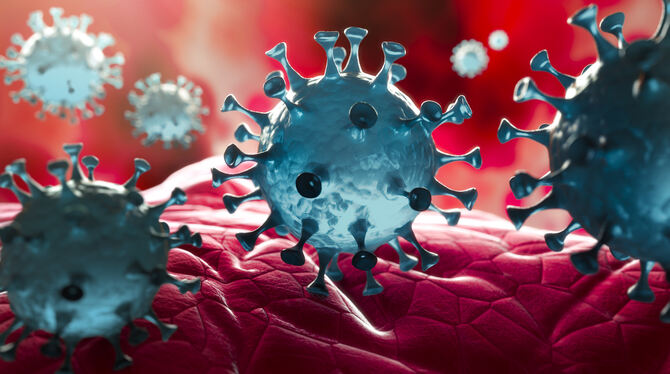 Die unbekannte Gefahr: das Coronavirus. Die Behandlung von Patienten und Forschung laufen parallel.  ILLUSTRATION: ADOBE STOCK