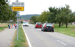 Die Kreisstraße 6716 zwischen Gniebel und Dörnach ist schmal und in schlechtem Zustand. Darum soll sie saniert werden. FOTO: PIE