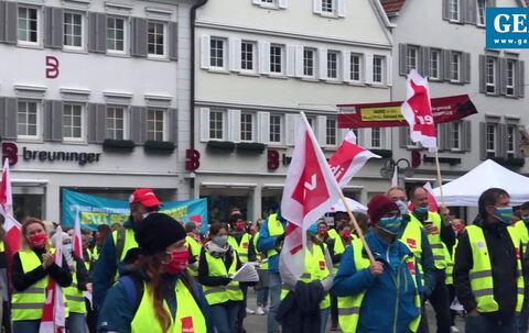 Warnstreik und Kundgebung in Reutlingen