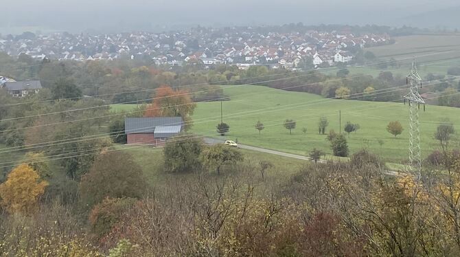 Am Ortsrand ganz rechts im Bild würde die Gomaringer Verwaltung gerne ein klimaneutrales Wohngebiet entwickeln. FOTO: SAPOTNIK