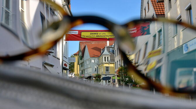 In der Fußgängerzone Reutlingen gilt Maskenpflicht.