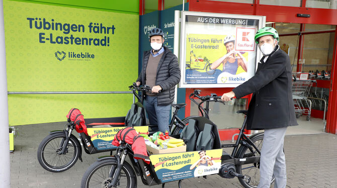 Den Einkauf umweltfreundlich transportieren: Das Projekt Lastenrad der Schwarz Gruppe in der Tübinger Südstadt macht’s möglich.