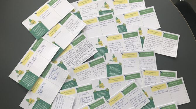 Über 800 Postkarten mit Bürger-Klimavorsätzen hat die Stadtverwaltung in Metzingen erreicht. FOTO: STADT