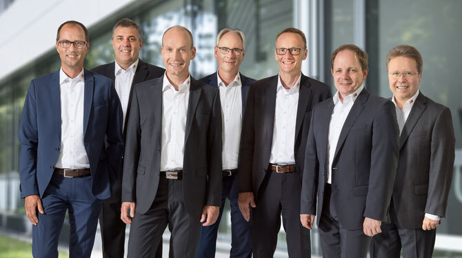 Sie führen die Berghof-Gruppe: Finanzchef Heinz-Uwe Vogel, (1.v. l.), Oliver Walter, Geschäftsführer von Berghof Fluoroplastic T