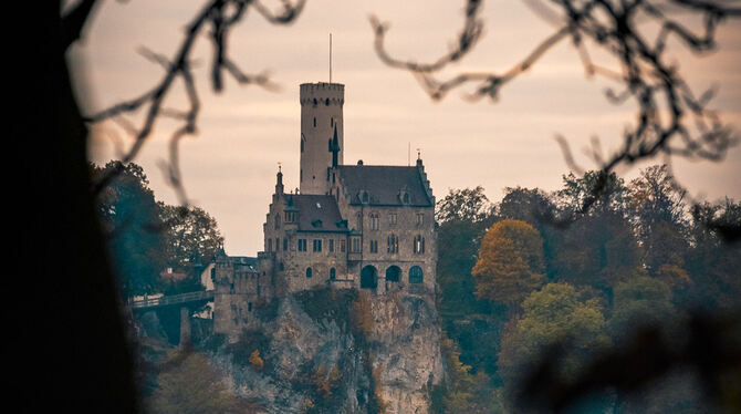 Blick auf das Schloss Lichtenstein.