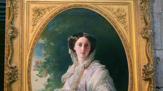 Franz Xaver Winterhalters Porträtkunst zeigt sich etwa in dieser Darstellung Königin Olgas von Württemberg.  FOTO: MELCHERT/DPA