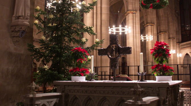 Weihnachtsschmuck in der Marienkirche. FOTO: EVANGELISCHE GESAMTKIRCHENGEMEINDE